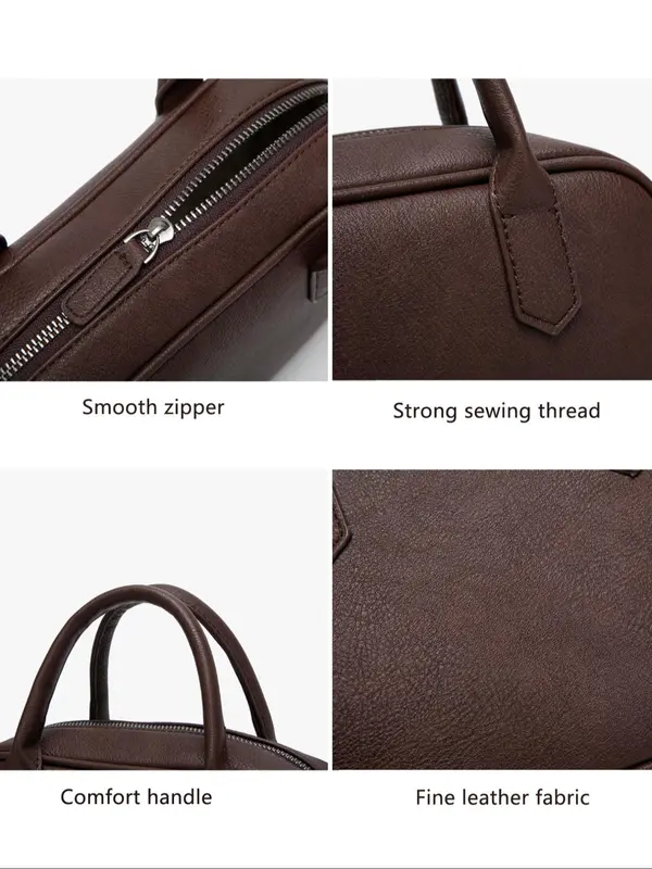 Women's Solid Color Handbag, Fashionable Large Capacity Commuter Bag, Versatile Shoulder Bag for Daily Use, Casual Trendy Versatile High-quality Daily Commuting Bag 3