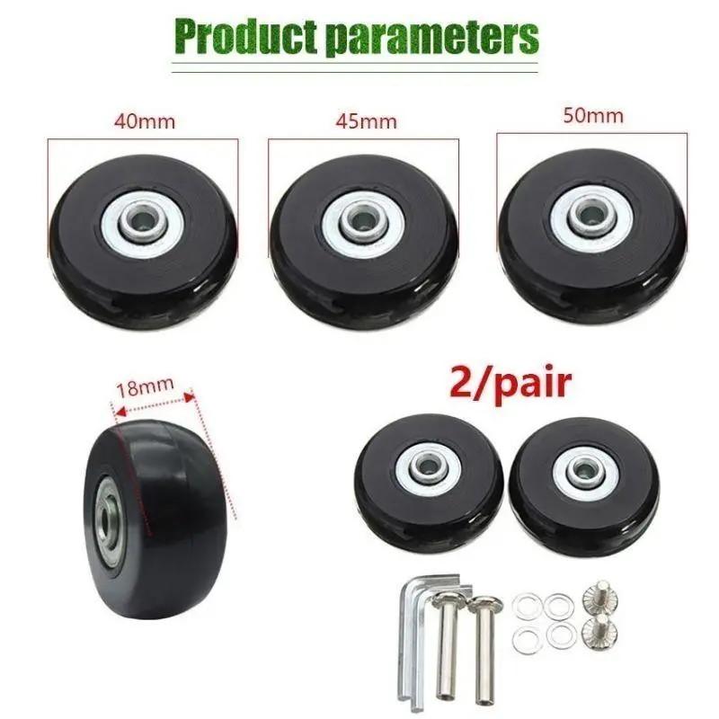 【4 PCS】Roda Koper Pengganti Karet Luggage Replacement Wheel 40 45 50 60 x 18 mm Rubber Suitcase Wheels Set Roda Koper Pengganti 40 45 50mm Luggage Replacement Wheel Wheels Roda Koper Replacement Pengganti 2
