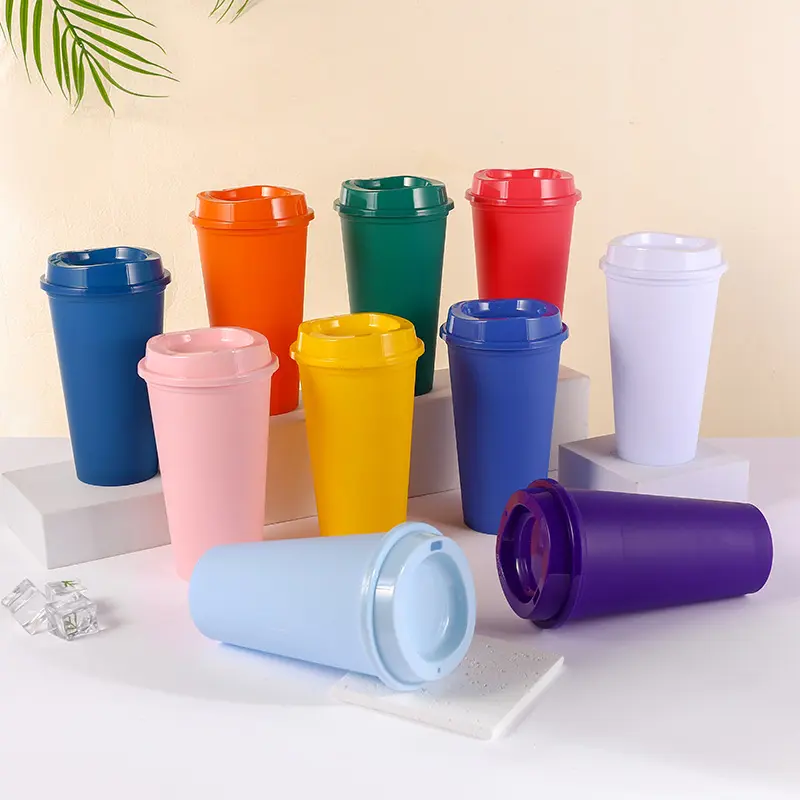 Cawan Kopi Pp, Reka Bentuk Mudah dan Fesyen, Tekstur Berkabut, 16Oz, Cawan Minuman Lurus Mudah, Sesuai untuk Katering dan Minuman, Borong Kilang, Bekalan Katering Bottles Kitchenware