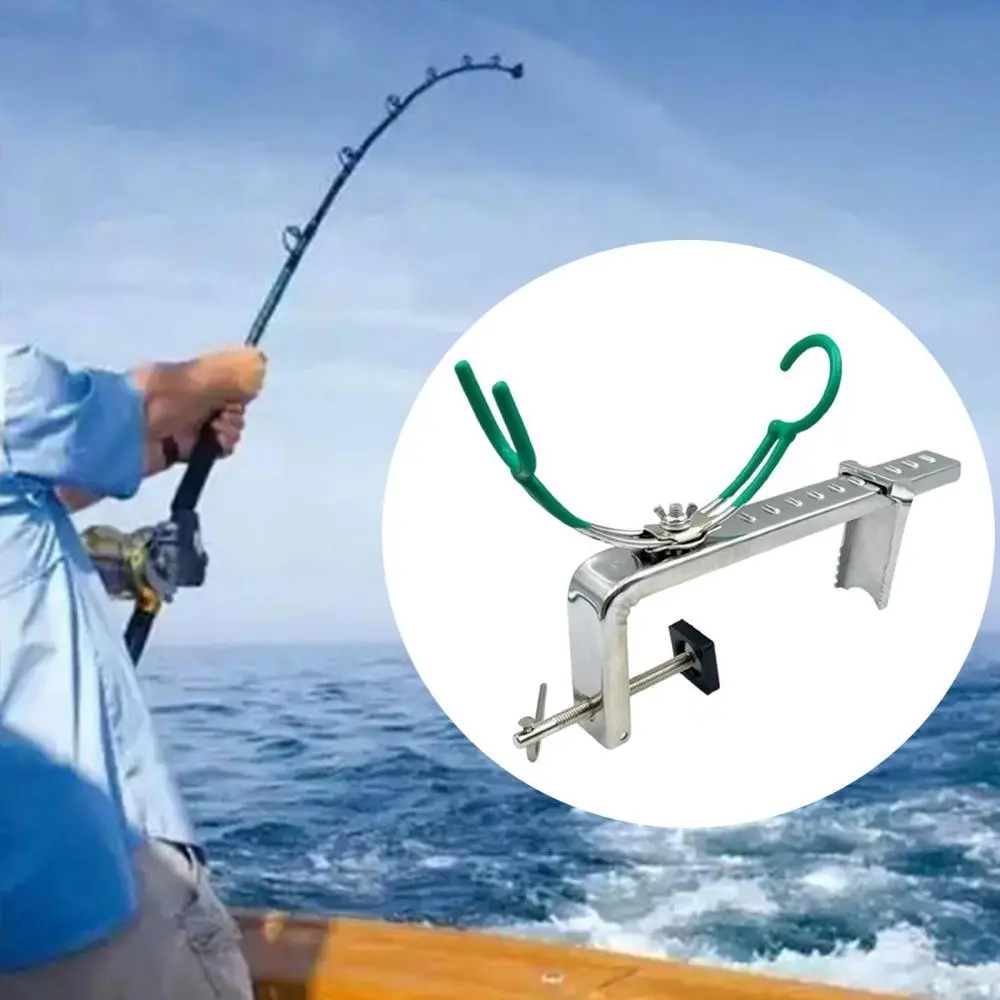 Rail Mounted Clamp-on Rod Holder Fishing Gear Easy to Install Lightweight Rust Resistant Fishing Accessories for Yacht Angler