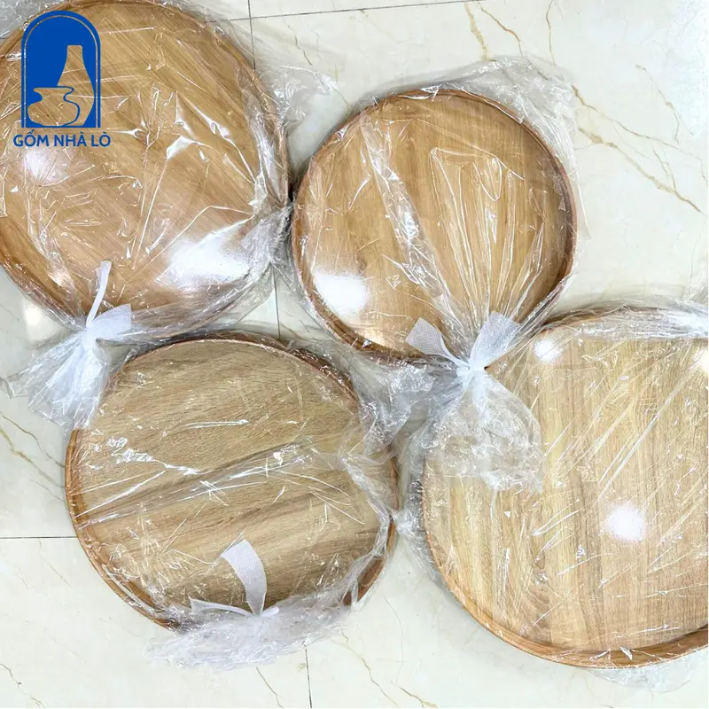 Khay gỗ tròn đựng đồ thờ, mâm gỗ đựng bộ hoa mặt trời, khay mây đựng đồ thờ Decor, khay tre đựng mứt tết, khay tre đựng đồ thắp hương Gốm Nhà Lò 6