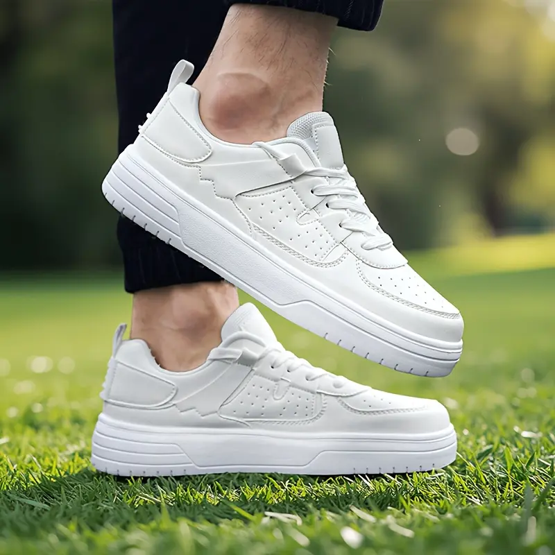 Men'S & Women'S Fashion Sneakers, Preppy Trendy Style, All-Season Low Top Lace-Up Shoes, Solid Striped Pattern, Faux Upper, Fabric Inner, EVA Sole, Cloth Insole, Round Toe for Outdoor, Beach, Daily Wear 2