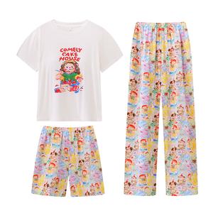 Bra Camisole dan Set Piyama Modal-Lycra, Bra Terbina dalam, Pakaian Tidur Ultra Lembut, Penyerap Lembapan, Sokongan Lancar, Sesuai untuk Musim Bunga-Musim Panas, Bersantai dan Keselesaan Semalaman