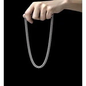 KALUNG TITANIUM RANTAI BAJA PRIA ANTI KARAT Stainless Silver Elegan