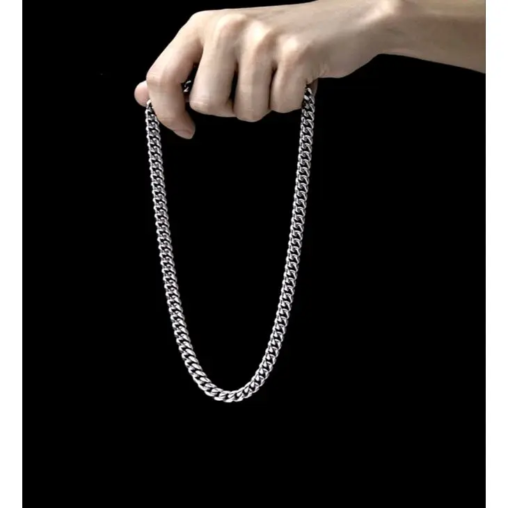 KALUNG TITANIUM RANTAI BAJA PRIA ANTI KARAT Stainless Silver Elegan