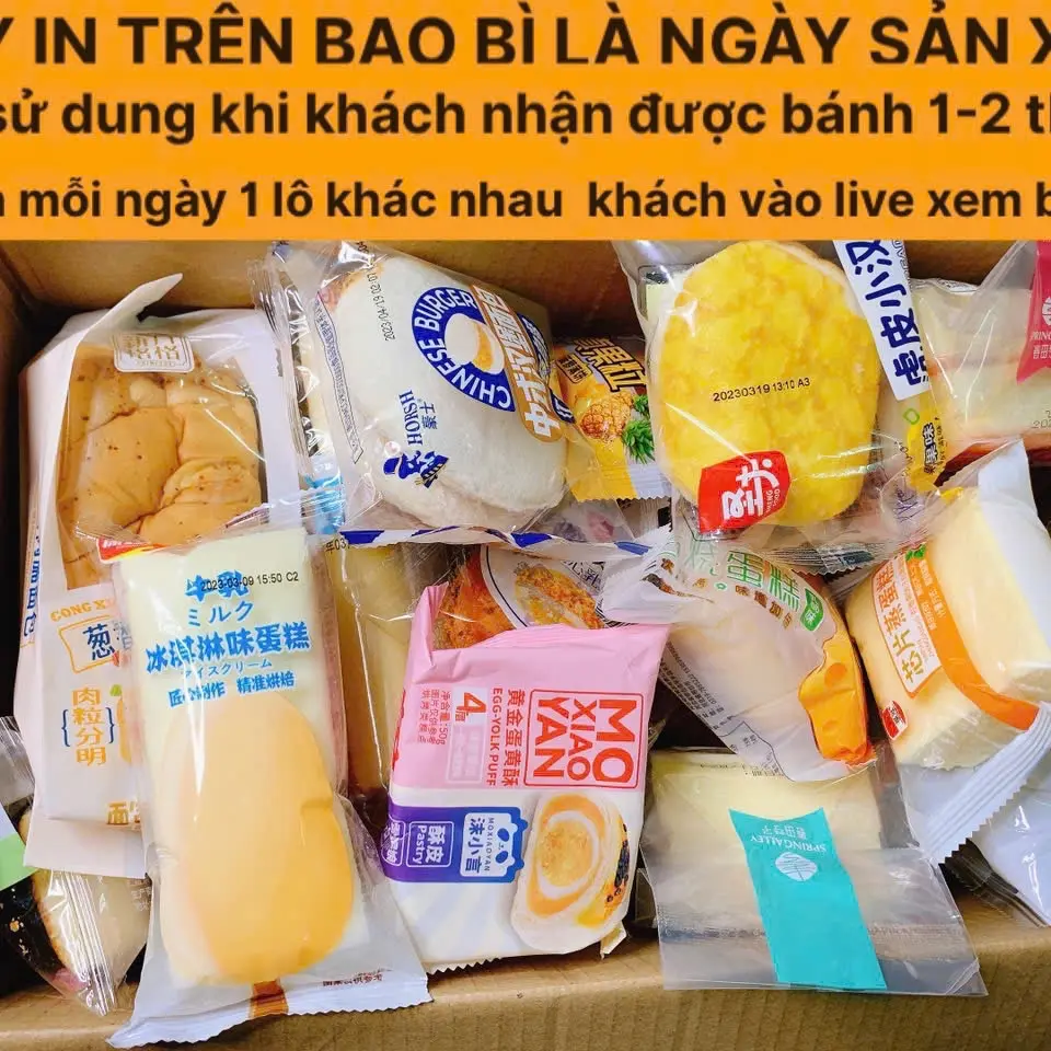 THÙNG 2.3ky BÁNH MIX.[ CẢ THÙNG + bánh 2.3ky ] NGÀY IN TRÊN BÁNH LÀ NGÀY SẢN XUẤT Cake food Ăn Vặt