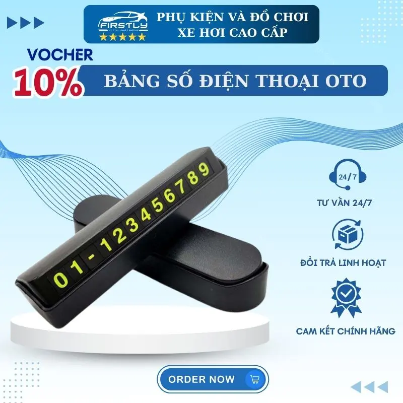 Thanh ghi để số điện thoại gắn trên taplo nội thất xe ô tô khi đang đỗ xe, tiện lợi. Có phản quang