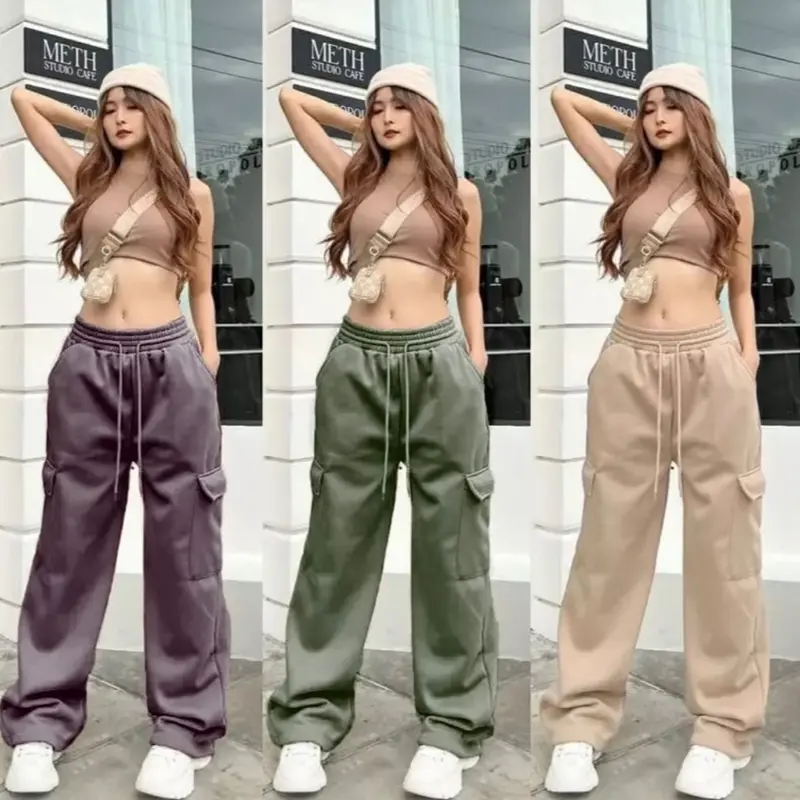 Celana Jogger Sweetpants - Celana Cargo Jogger Wanita 2