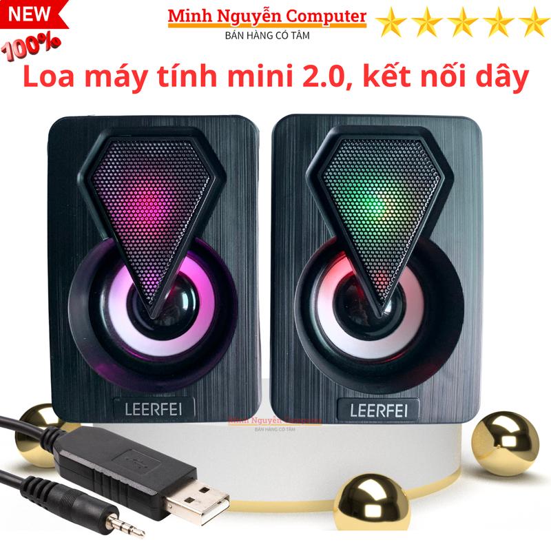 Loa máy tính mini 2.0 LeerFei YST-1046, Loa Tomato S166 Led RGB, jack 3.5 nguồn usb, bảo hành 6 tháng, Củ Loa Nghe Nhạc không có Bluetooth