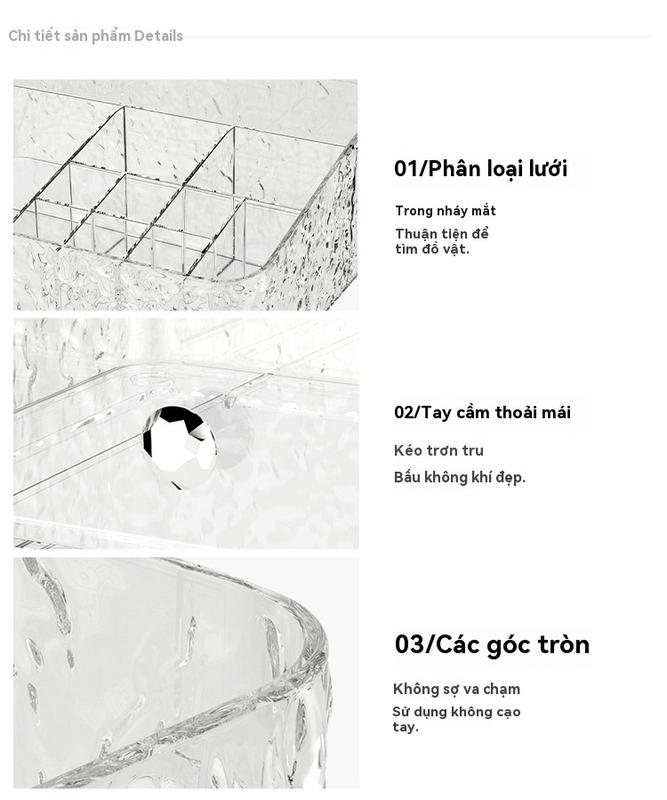 Hộp đựng mỹ phẩm cao cấp nhẹ sang trọng để bàn kiểu ngăn kéo hộp trang điểm bàn trang điểm giá đựng sản phẩm chăm sóc da 9