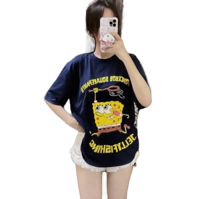 ÁO PHÔNG IN HÌNH BỌT BIỂN CUTE chất cotton phom rộng cổ bo có sai cho cả nam và nữ Top Women Unisex