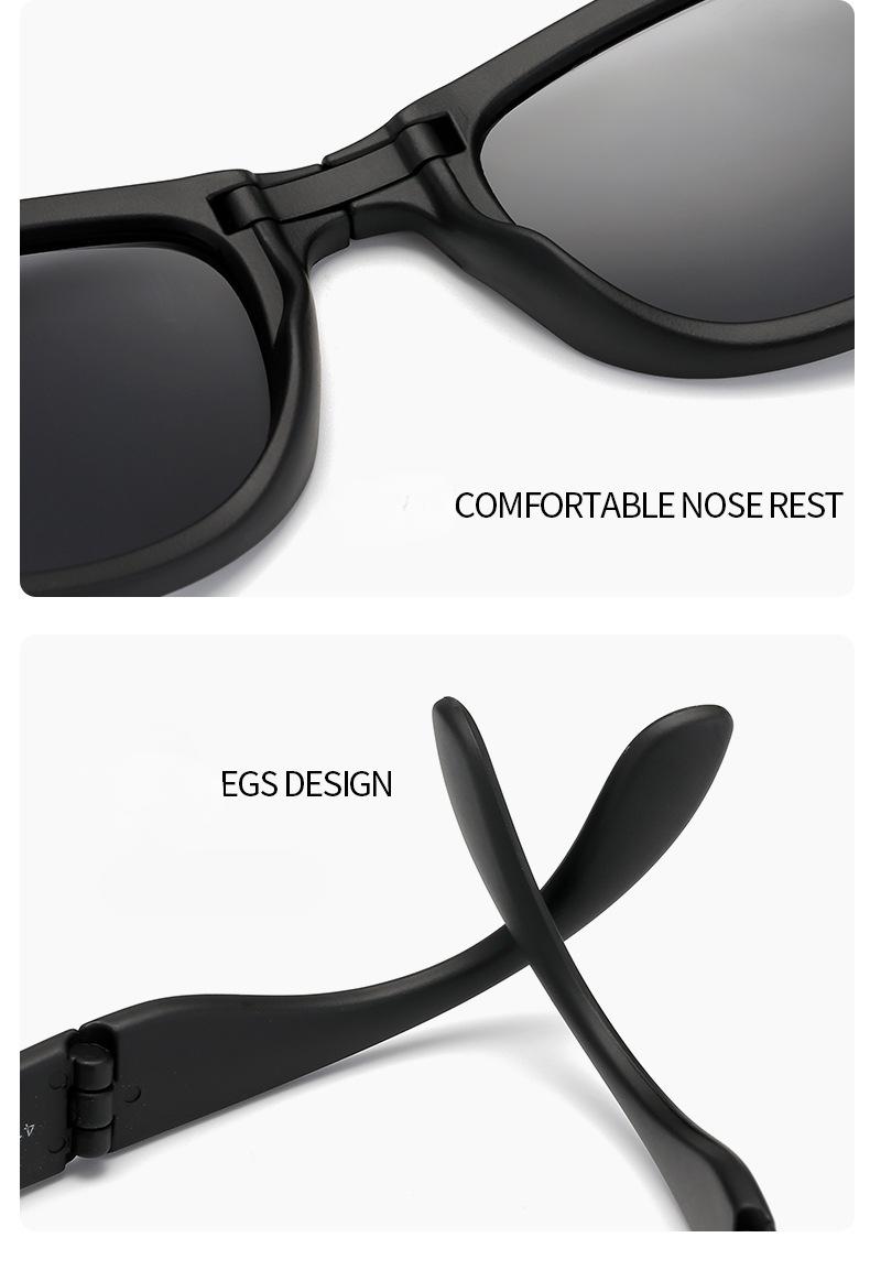Product Introduction of Foldable Rice Nail Glasses Sunglasses Men's Driving Foldable Sunglasses UV Protection Driving Fishing Glasses FDA 13