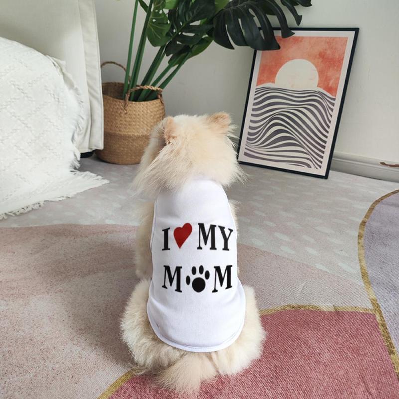 I Love My Mom Letter Print Pet Vest, Breathable Pet Clothes for Small and Medium Dogs & Cats, Pet Supplies for Indoor Outdoor Wear 6