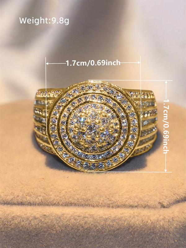 Women's Elegant Artificial Zircon Decorated Ring, Pave Engagement Ring, Exquisite Trendy Ring, Fashionable Jewelry for Women As Gift 1