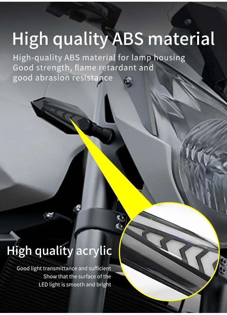 Product Introduction of 2 pieces of LED DRL & turn signal streamer light motor LED indicator light yellow amber tail light for motorcycle FZS CB150 forc 12