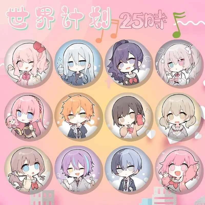 Project Sekai25 Shiho Hinomori Kanade Yoisaki Badge Anime Brooches Cosplay Pins Fashion Accessories Gifts
