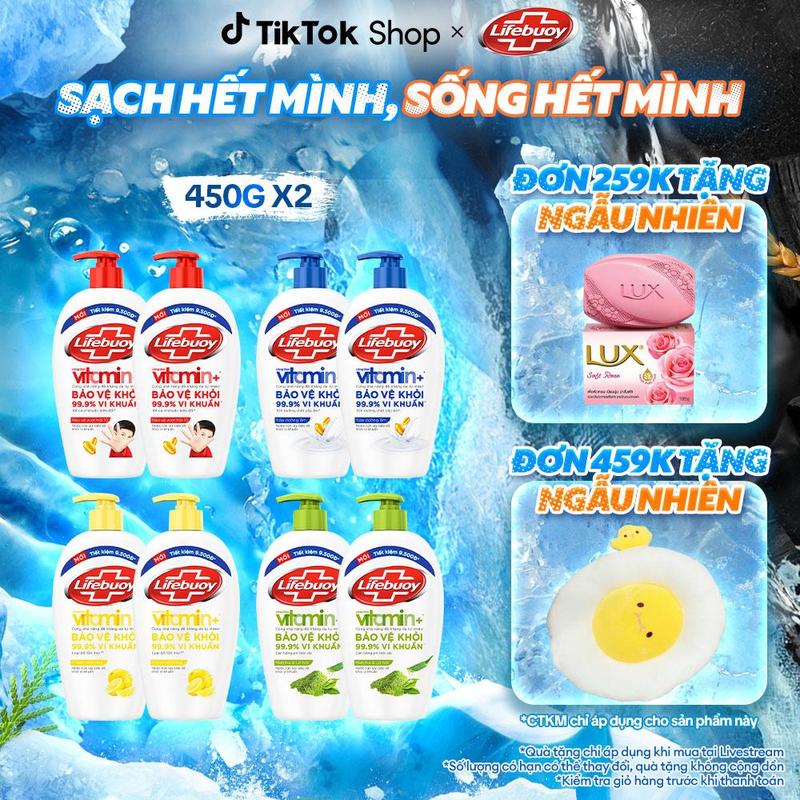   KOL Live 2  Combo 2 Nước Rửa Tay Lifebuoy Matcha Lô hội Hỗ Trợ Bảo vệ khỏi vi khuẩn 450gr  Chai   2  