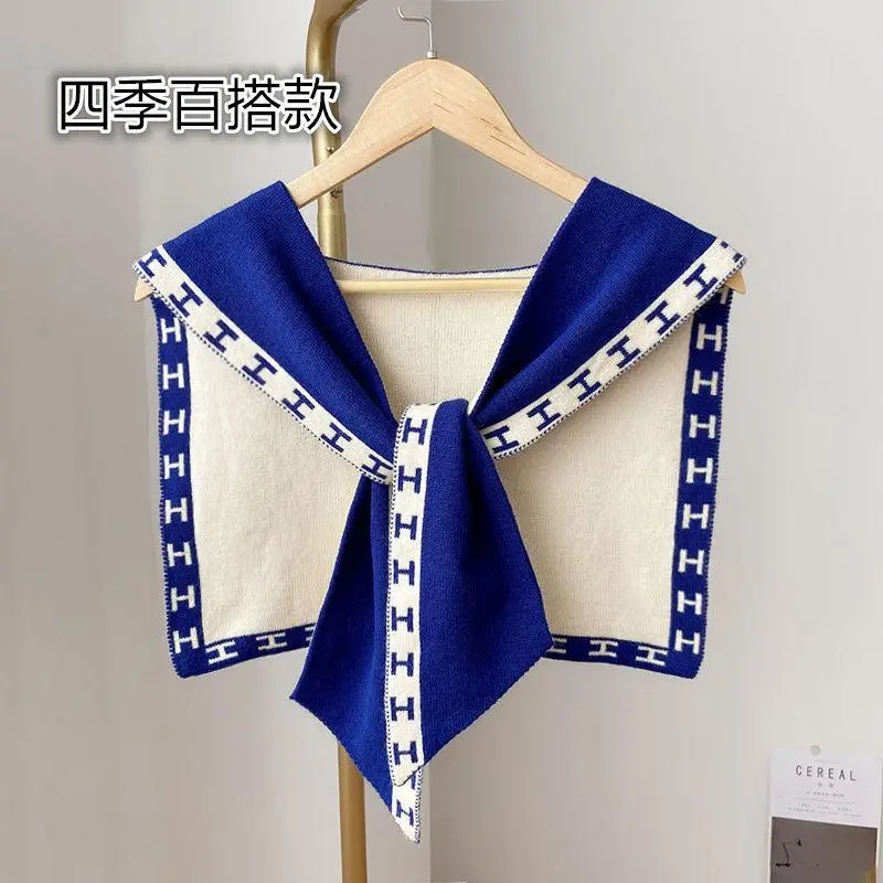 Khăn Choàng Dệt Kim, Phụ Kiện Thời Trang, Cho Mùa Xuân Và Mùa Hè, Len Bên Ngoài Thắt Nút, Thích Hợp Cho Mùa Thu Và Mùa Đông, Phong Cách Người Nổi Tiếng Trên Internet, Dây Đeo Vai Nữ, Làm Bằng Cashmere, Hỗ Trợ Cổ Tử Cung Quàng Cổ