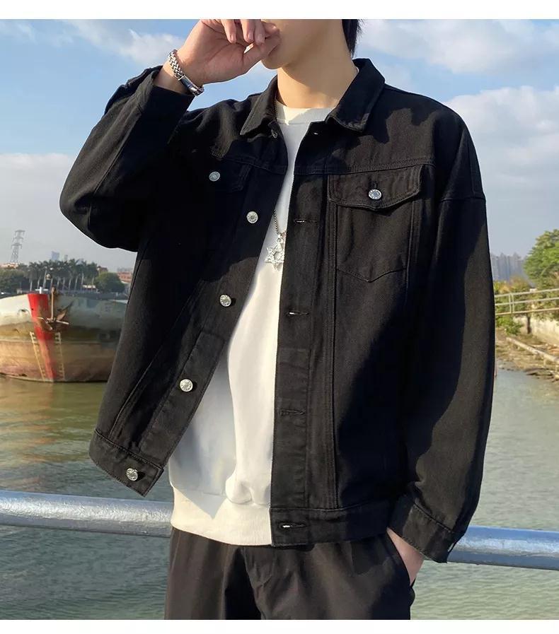Product Introduction of Áo Khoác Denim, Shi, Thiết Kế Đơn Giản Và Rộng Rãi, Thích Hợp Cho Mùa Xuân Và Mùa Thu, Thương Hiệu Thời Trang Mới, Phong Cách Thường Ngày Cổ Polo, Áo Khoác Dụng Cụ Menswear Nam Jacket Có Túi 10