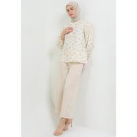 Gambar MFMW Namsheera Atasan Blouse Cream Motif Daun - L dari MFMW Shop Kota Bandung 4 Tokopedia