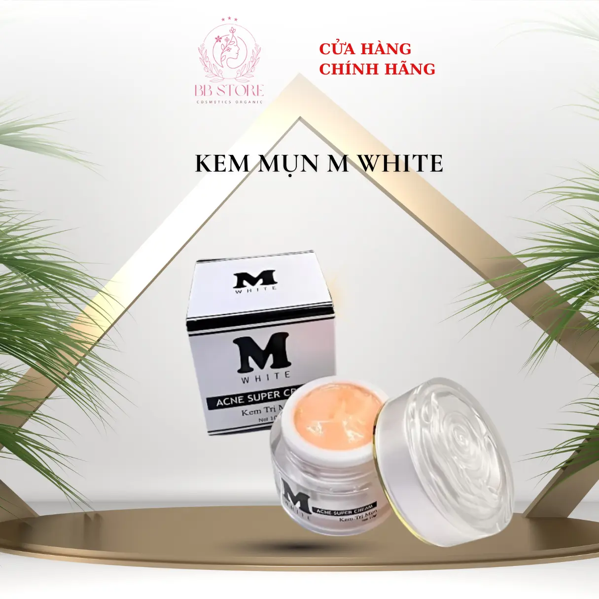 Kem mụn M WHITE ACNE SUPER CREAM sạch mụn, mờ thâm, se khít lỗ chân lông