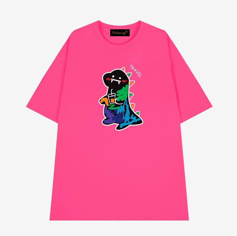 Áo thun nam nữ cổ tròn tay lỡ form rộng Neko.sg HT89 - Cotton 35%, 60% Polyester, 5% Spandex - Women, Top Menswear 4