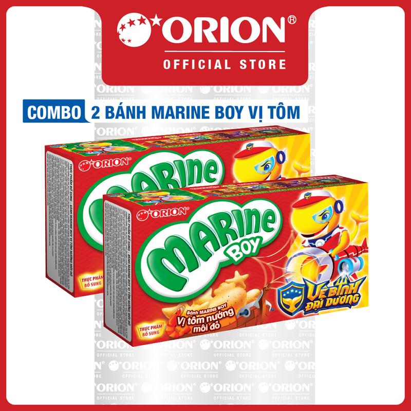 Combo 2 Bánh Cá Marine Boy Vị Tôm Nướng Môi Đỏ (35g/Hộp)
