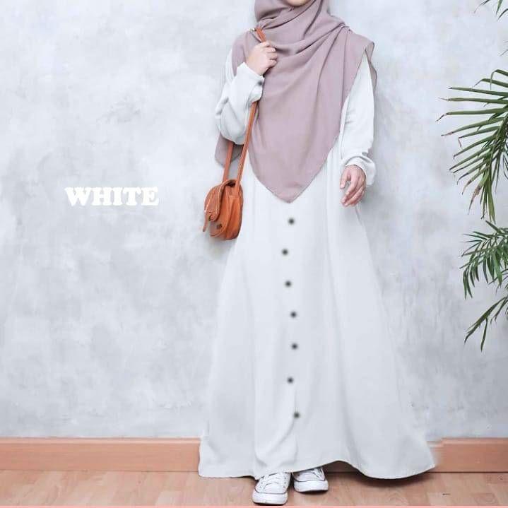 Gamis Remaja Habiba Gamis Katun Remaja Katun Polos Hitam Putih Katun Cokelat Navy • simpel 3