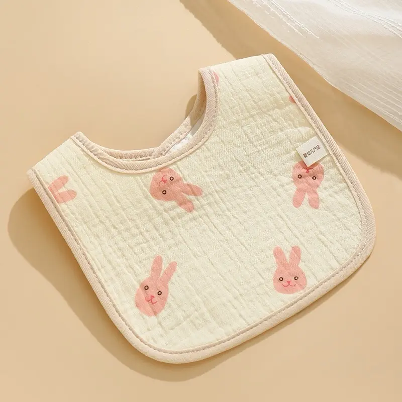 [yếm vuông] Combo 5 yếm vuông chống thấm chất xô muslin cho bé yêu. Voi khăn  choàng 8