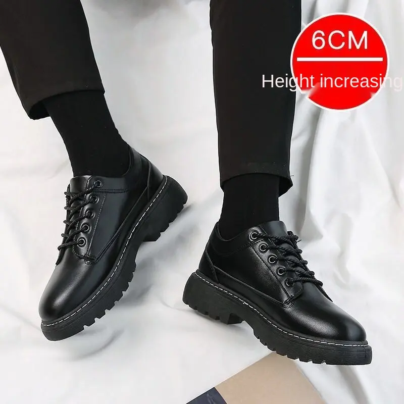 [Giao Hàng Nhanh] Giày Mùa Hè Cho Nam, Giày Công Sở Màu Đen, Trang Phục Trang Trọng, Thường Ngày, Giày Da Nhỏ, Bộ Thanh Niên Phong Cách Anh, Giày Da Tròn Đa Năng 5