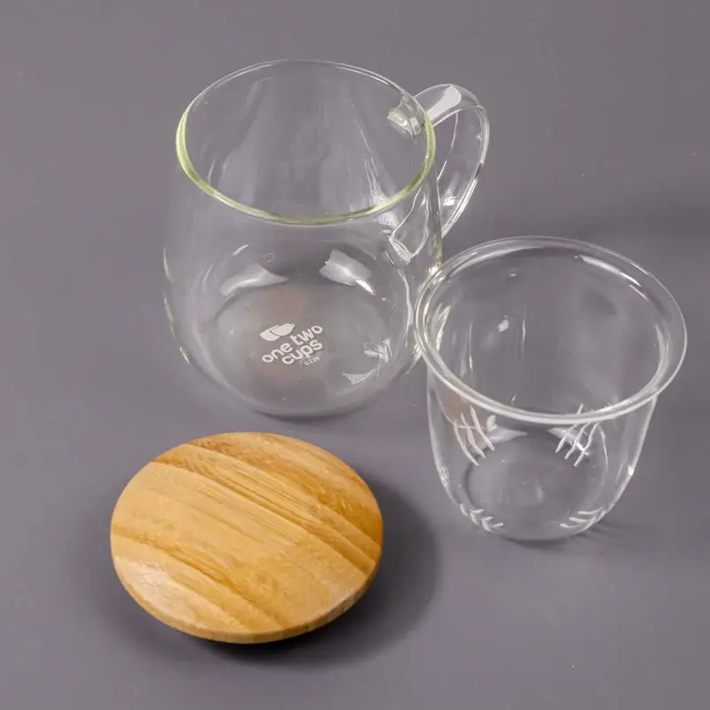 Gelas Cangkir Teh Tea Cup Mug with Infuser Filter / Gelas Cangkir Teh Thai Tea Kopi Manis Celup Gandum Hijau Herbal Jamu Rempah Bunga Poci Tarik Tubruk Tongji Herbal Hangat Kacamata Infuser Saringan Penyaring Arab Anti Panas Pecah Beling China Cina Japan 2