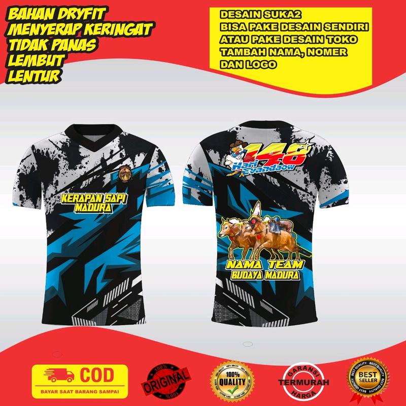 jersey kaos kerapan sapi madura desain bebas suka suka 0