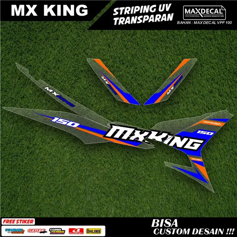 STIKER STRIPING TRANSPARAN  FACELIFT LIS STIKER UV MX KING Y15 ZR SEMI FULL VARIASI MODEL SIMPEL MINIMALIS BAHAN MAX DECAL PREMIUM CUSTOME DESAIN BISA COD H-MX-35 0
