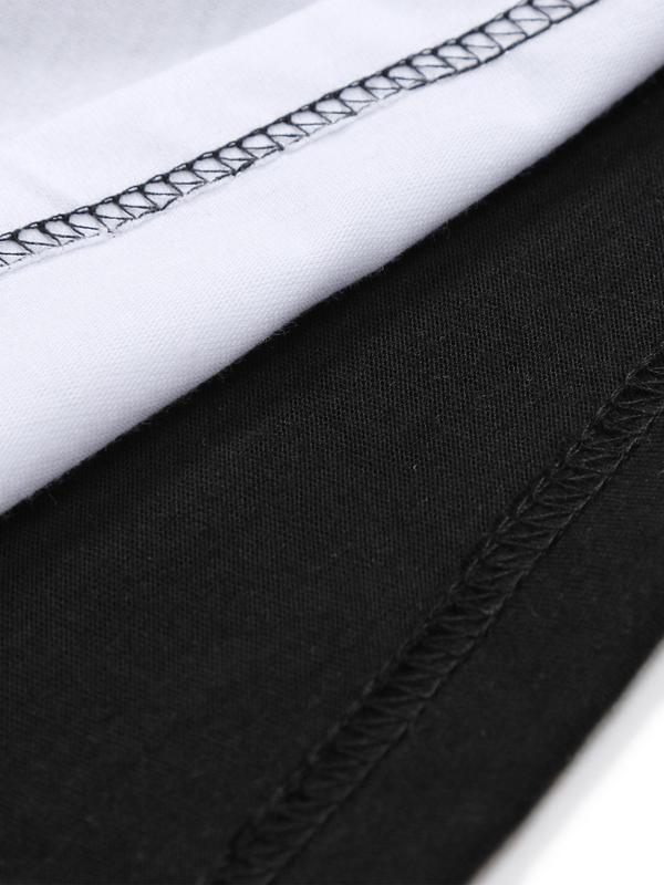Men's Colorblock Short Sleeve Tee, Regular Fit Casual Comfy Round Neck T-shirt for Daily Wear, Men's Top for Summer 6