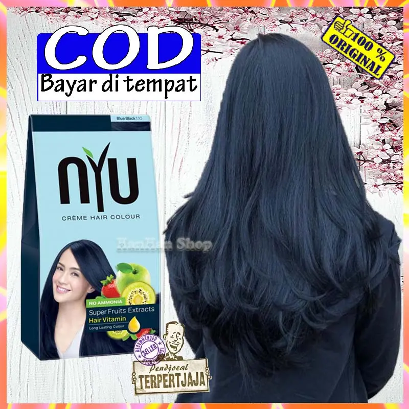 Nyu Creme Hair Colour Kotak - Blue Black