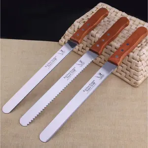 Pisau Roti 2 Sisi Bergerigi, Gerigi Halus Tanpa Gerigi " Kitchen Expert Super Dolls" Buah Kayu