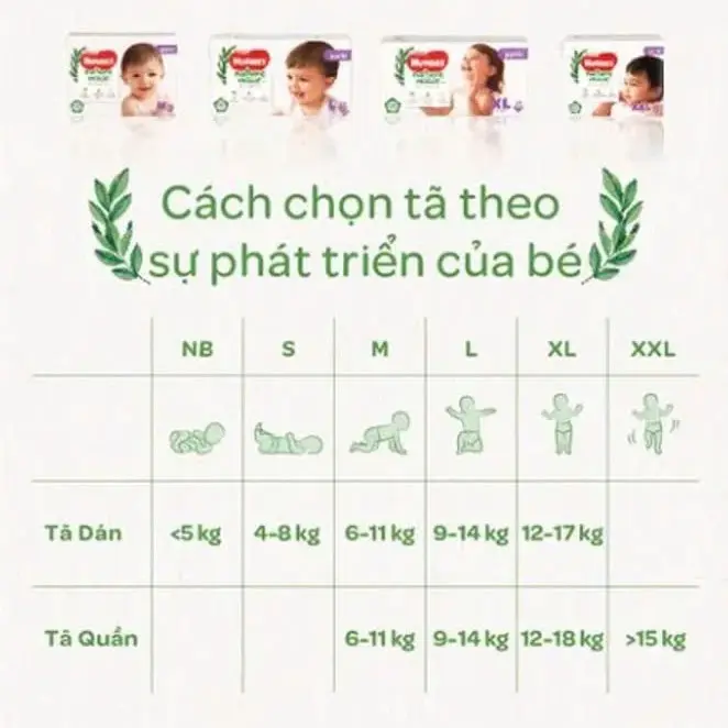 Bỉm/tã dán/quần Huggies Platinum Nature Made Size NB60/S82/M64/L54/XL44/XXL26 2
