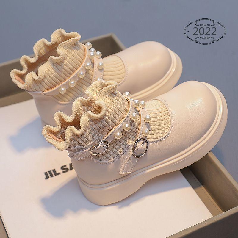 Boot Martin, Cho Bé Gái, Dài Ngắn, Thích Hợp Cho Mùa Thu Và Mùa Đông, Hàng Mới Về 2023, Có Tất Cho Trẻ Em, Kiểu Bốt, Bốt Đơn, Giày Ermian, Lót Lông Cừu