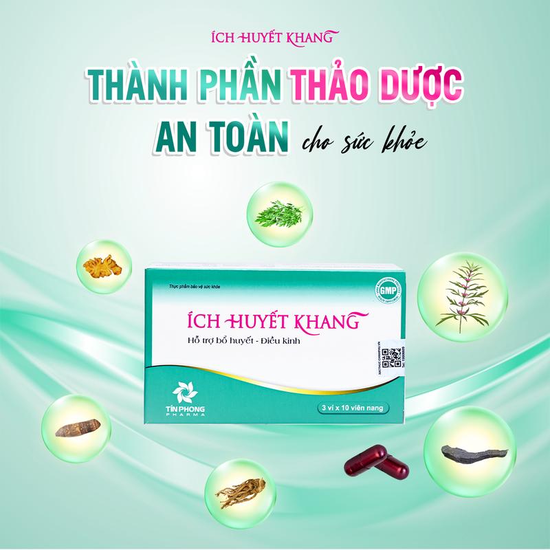 Viên Uống Ích Huyết Khang Hỗ Trợ Giảm Rối Loạn Chu Kì, Điều hòa chu kỳ Hộp 30 Viên TTP002 5