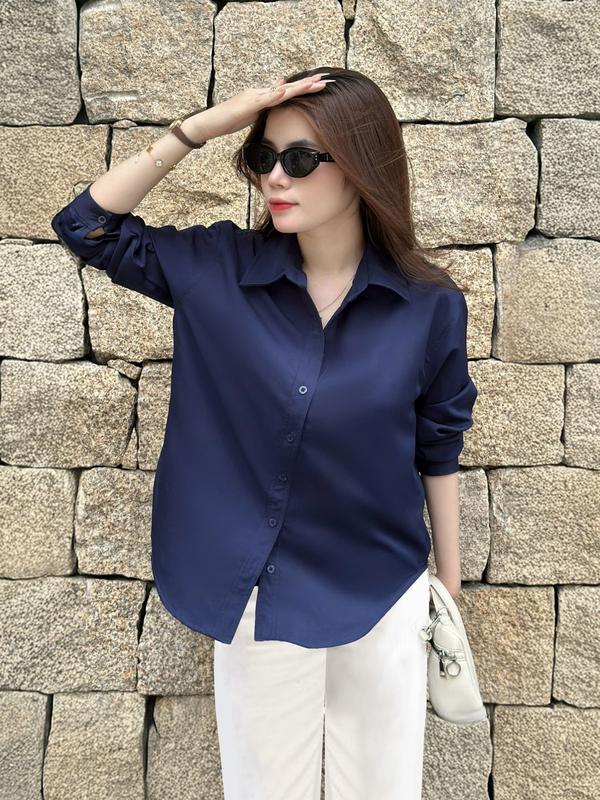 La Merci - PHOM RỘNG FREESIZE 65KG Áo sơ mi nữ công sở A11 women shirt dài tay chất vải thoáng mát