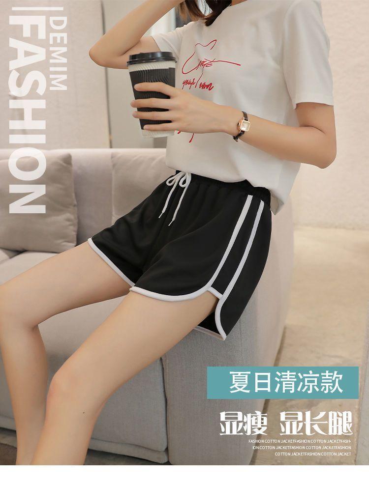 Product Introduction of BM American Sports Shorts Women's Summer Thin Loose Wide-Leg Pants Small Shorts Hot Pants 2024 New Women's Clothing Lingerie Bottom Minimalist Basic Comfort Casual 3