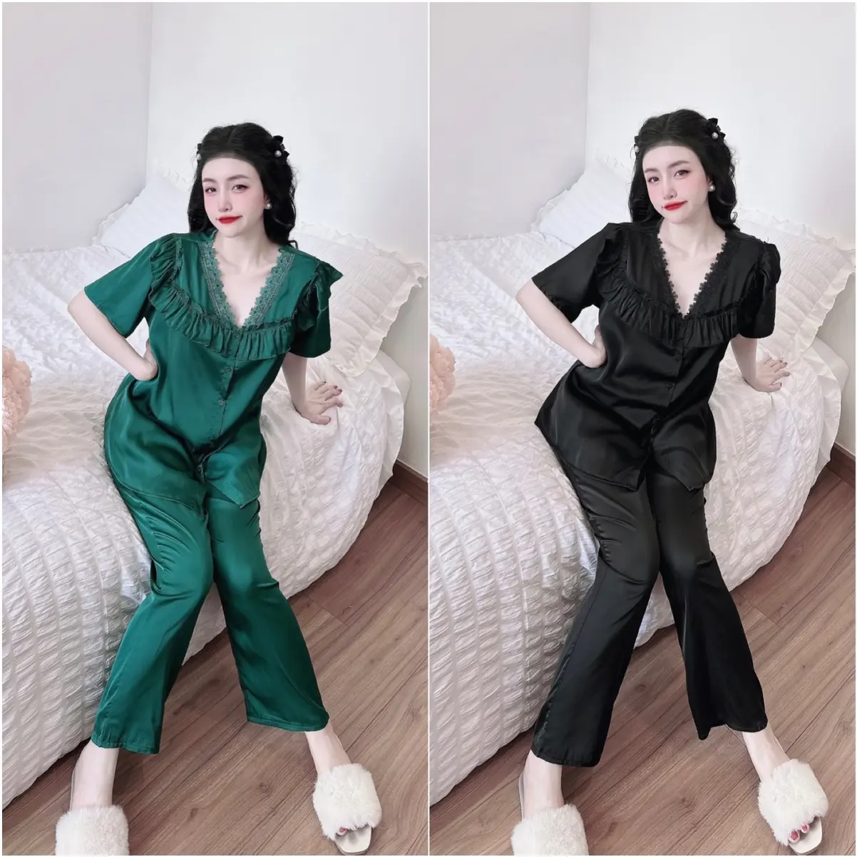 (55-100kg) Đồ Bộ Bigsize Lụa Latin cực xinh