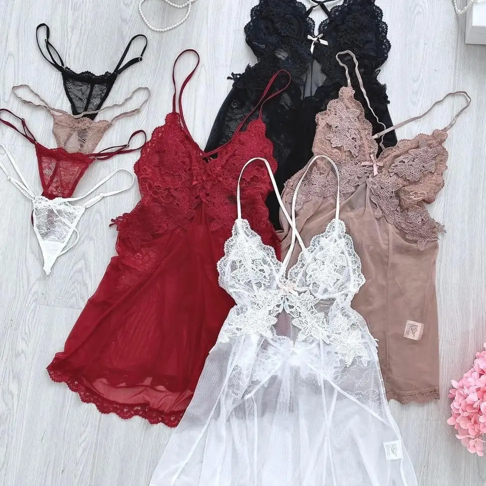 Váy ren hoa nổi QC mã SPV71 kèm quần