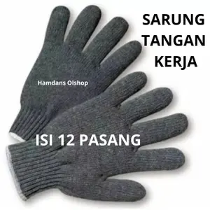 Sarung Tanga Kerja Isi 12 Pasang Bahan Rajut Tebal