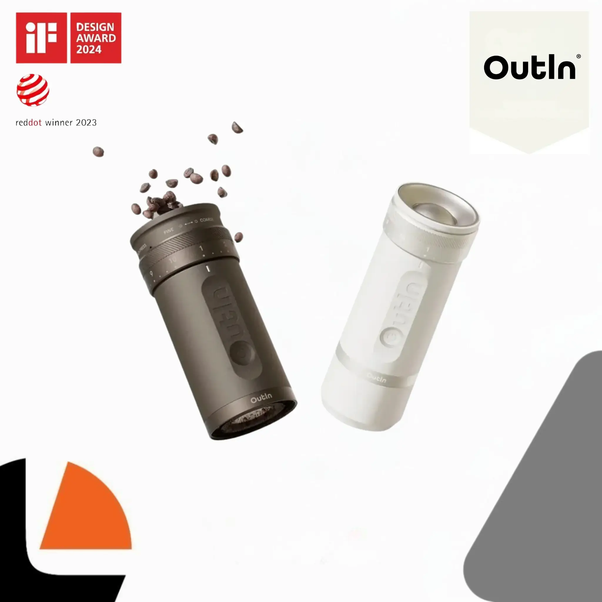 OutIn Fino Portable Electric Coffee Grinder 28 Grind Size Settings for Espresso Moka Pot Pour Over and French Press One Button Burr Coffee Grinder with Fast Charge Battery Auto Stop & Clog Protection alat penggiling biji kopi elektrik premium