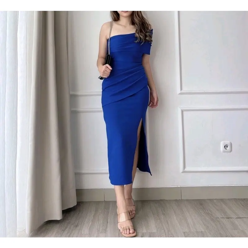 Dress anya scuba terbaru Gaun Wanita Pesta Casual Nyaman Santai Formal Panjang 4