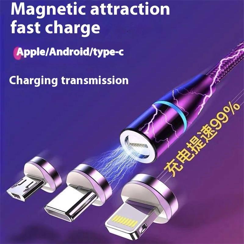 Product Introduction of Magnetic suction data cable three in one super fast charging magnetic suction charging wire flash charging wire magnetic suction cable creative magnetic data cable Mobile Phone Accessories Led Smartphone 17