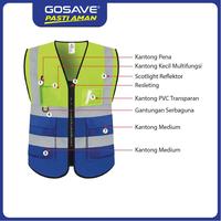 Gambar GOSAVE Rompi Safety Proyek Bahan Polyester Reflektif Scotlight Tebal Safety Vest Vizor dengan Resleting dan Banyak Kantong Untuk Kerja Lapangan - BASIC ORANGE dari Gosave Official Kota Tangerang 4 Tokopedia