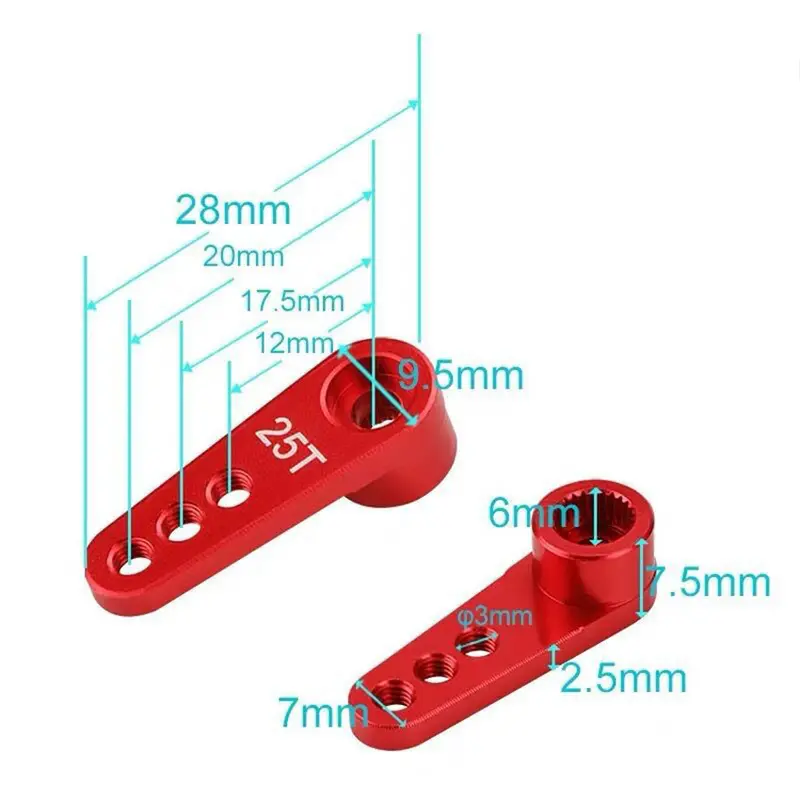 Aluminium Servo Arm 25T untuk Semua Jenis Servo dengan 25 Gigi Lengan Servo Alloy Berkualitas Tinggi untuk RC Car Universal Upgrade Performa Kendaraan Remote Control 6