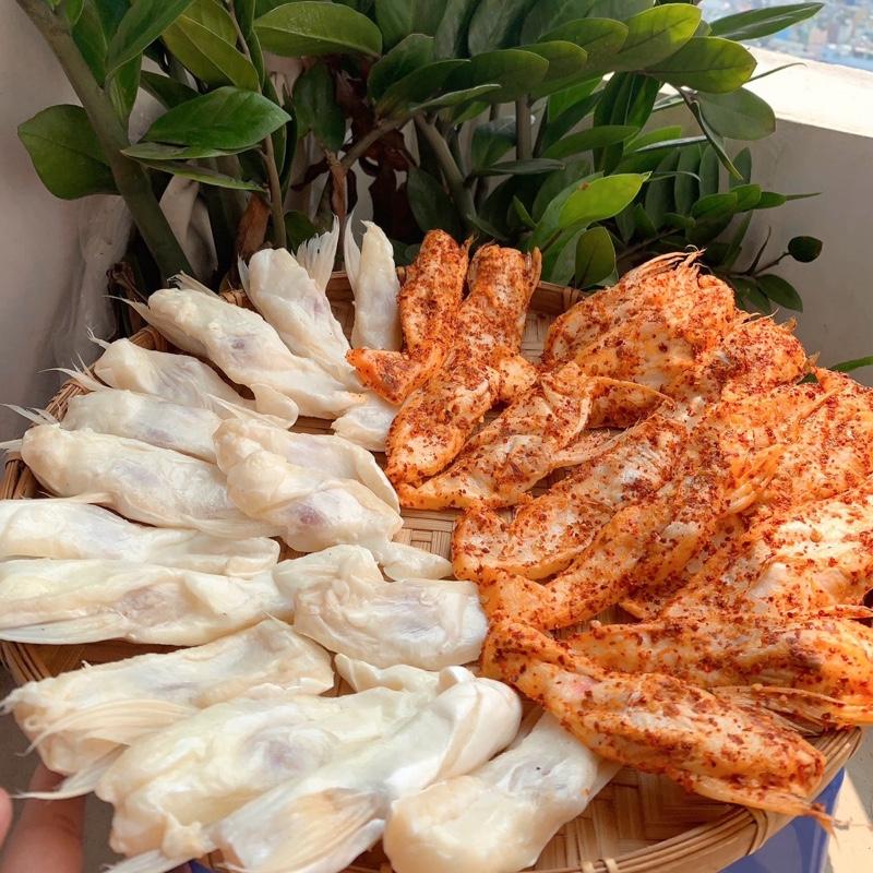 1kg combo Food Ức mỡ cá dứa ( cá basa ) 500gram+ ức mỡ cá dứa ướp 500gram, kHÔNG HỢP VỚI MIỀN TRUNG VÀ BẮC ( vị mặn vừa ăn) (—TRẮNG + ĐỎ—1kg) khô bụng